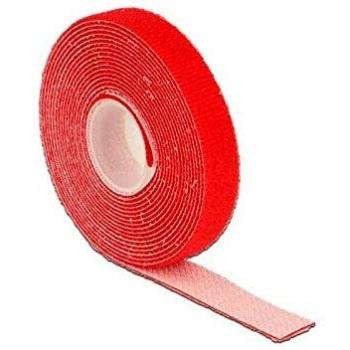 Cinta de Velcro en Rollo Color Rojo 3 m x 13 mm