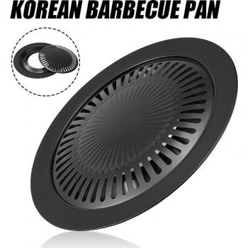 32cm Round Non-Stick Iron Grill Pan for Barbecue