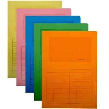 Subcarta A4 Q-Connect couleurs variées avec fenêtre transparente 120g/m2
