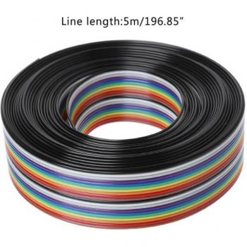 Fil arc-en-ciel 20 broches DuPont 5m avec pas de ligne 1,27mm