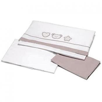 Set Lenzuola 3 Pz Letto Birillo Tortora