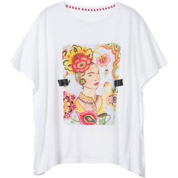 Top T-Shirt Blanc pour femmes – Desigual TS Patty 19SWTK06