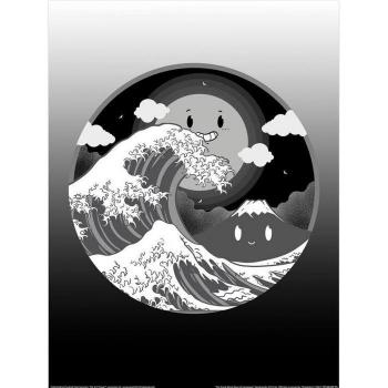 Poster rétro Vague de Kanagawa Artthree
