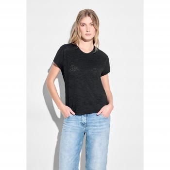Cecil T-Shirt – Lochmuster-Ornament mit schwarzen Konturen