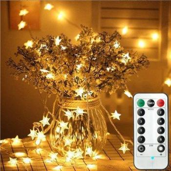 Cadena de luces de bola LED, luz cálida, control remoto, decoración navideña, 3m, 5m