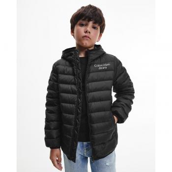 Plumífero con capucha para niño de Calvin Klein en negro