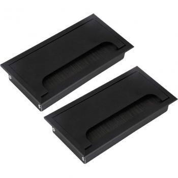 Black Aluminum Alloy 160mm Table Grommet Cover with Black Brush