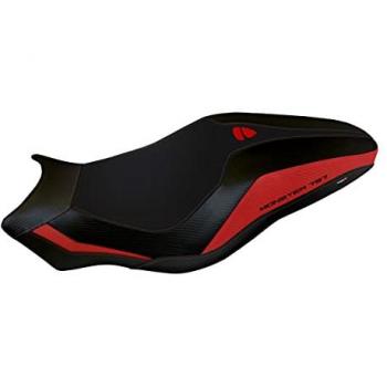 Tessuto Sella Lipsia 3 4RD in Rosso – Compatibile Ducati Monster 797 (17‑20) con Logo