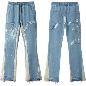 Men's Flare Jeans with Graffiti Print