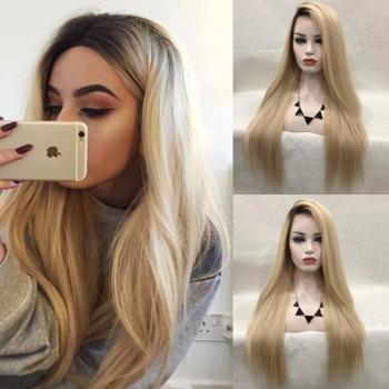 Perruque Lace Front Ombre Blonde Droite Synthétique Charisma pour Femmes