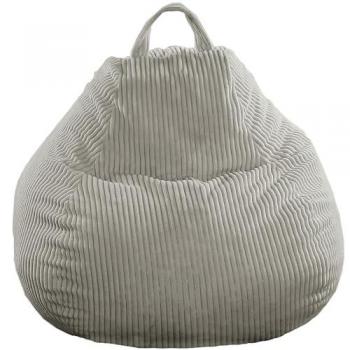 Puf pera de pana 105 x 85 cm gris claro