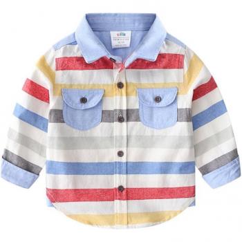 Spring Autumn Kids Long Sleeve Colorful Shirts 2-12 Years
