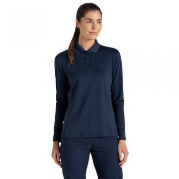 Polo Craghoppers de Manga Larga Azul Marino Nosilife 36