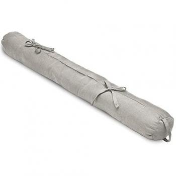 Boudin de porte en coton Beautissu Viento 100x10cm Gris clair