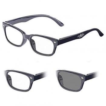 Lunettes de lecture avec protection UV 400, verres à teinte variable, cerclées noires