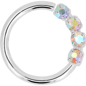 Pendientes de Cartílago 18g Brillantes Claro Azul CZ