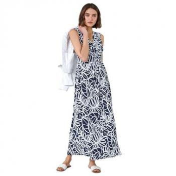 Floral Print Twist Front Maxi Dress