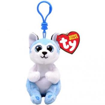 Porte‑clé en peluche « TY Beaniee Bellies » – Thunder le Husky bleu