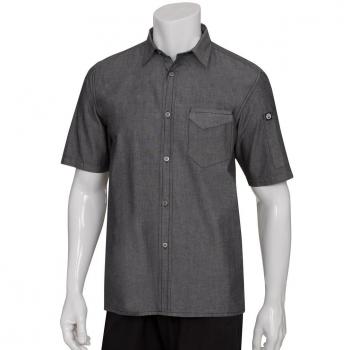 Chef Works Denim Short Sleeve Shirt (B075-L) – Schwarz, XL? (Groß)