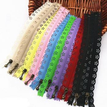 Nylon Finish Lace Zippers 10pcs/lot 20cm Random Color for Wedding Dress AA7461