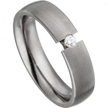 Eleganter Titanring mit 0,05 ct Diamant von JOBO