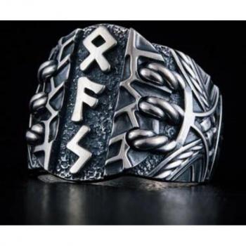 Anillo de Joyería Punk de Acero Inoxidable 316L con Diseño Nórdico
