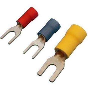 Pack de 100 connecteurs Fastom Fork 3,7 mm (câbles 0,5‑1,5 mm²) – Couleur rouge