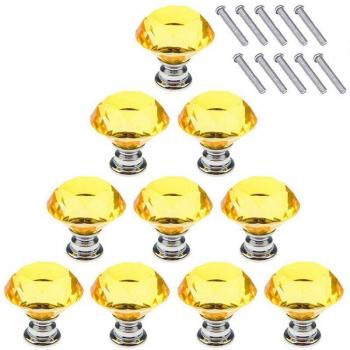 Diamond Shape Yellow Knobs for Cabinets
