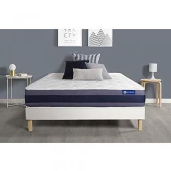 Kit Sommeil Actiflex Morpho 90x200 : Matelas + Sommier Blanc