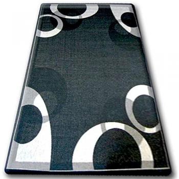 Tappeto Floorlux 20078 in spago sizal nero/argento 160x230 cm