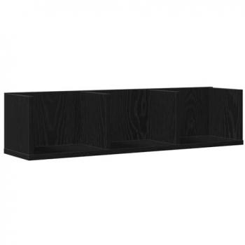 Étagère CD Murale en Chêne Noir 75x18x18
