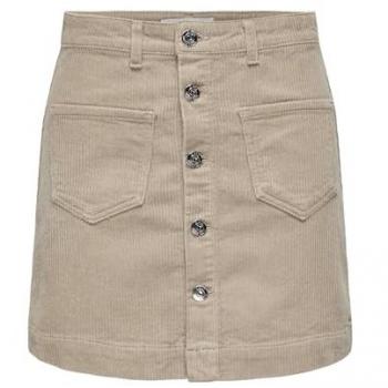 Jupe Femme Velours Beige Only