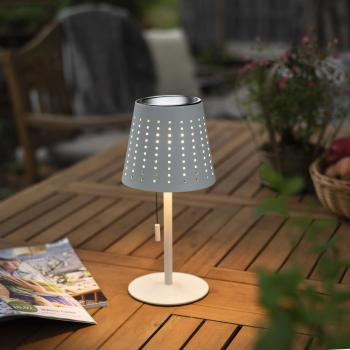 Lampe à poser LED Mandy avec port USB, solaire, blanche