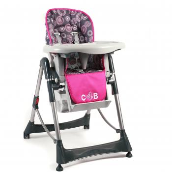 CHIC 4 Baby Essstuhl 335 × 87 cm – „Enjoy“ in Hot-Pink‑Perlen-Design