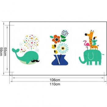 Kit de tela para bordado con diseño de dibujos animados