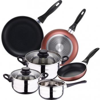 San Ignacio Batería de Cocina 5 Piezas + 3 Sarténes de Aluminio