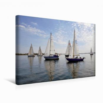 Premium Textil-Leinwand 45 x 30 cm Quer-Format Segelyachten auf der Flensburger Förde | Wandbild, HD-Bild auf Keilrahmen, Fertigbild von Marina Guide