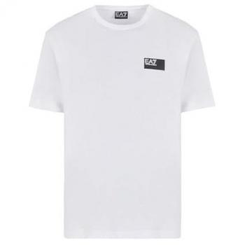 EA7 Emporio Armani Kurzarm-T-Shirt mit Sichtbarkeitslogo, reinweiß