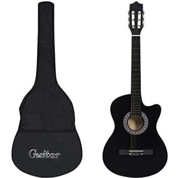 vidaXL 12 Piece Western Classical Guitar Set with 6 Strings Black 38