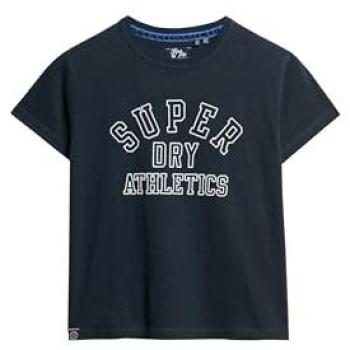 Superdry Blue Athletic Essentials Graphic Fitted 100 % Coton