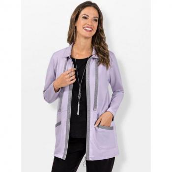 Helline Veste légère 50% modal couleur parme 42