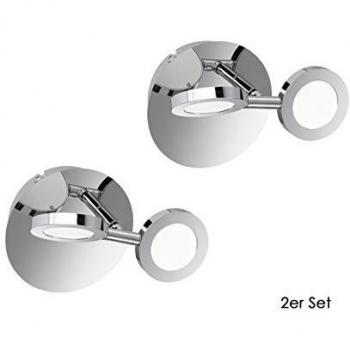 Joyce Wandspot 2‑er Set – Schwenklampen, chromfarbener Schalter