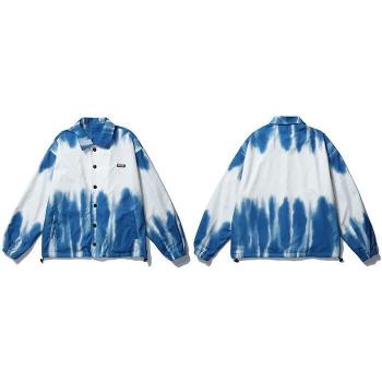 Casual Tie Dye Color Block Coat for Men