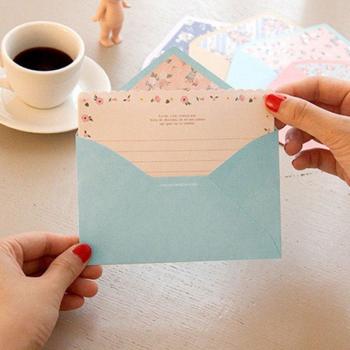 12 Sheet Cute Floral Letter Paper with 6 Envelopes for School Supplies
