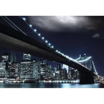 Papermoon Premium Vlies-Tapete »Brooklyn Bridge bei Nacht«