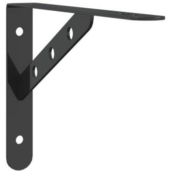 Black Stainless Steel Shelf Brackets 4 pcs 23.5x2.5x15.5 cm