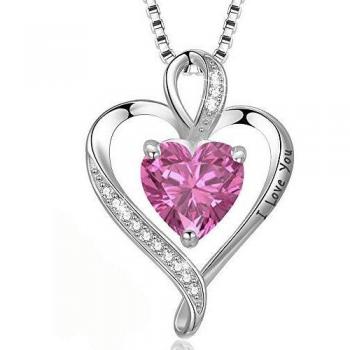 Collier Coeur Femme Argent Sterling 926 Or Rose