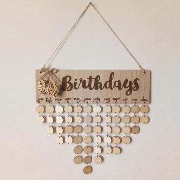 Home Decor Wooden Calendar for Birthdays and Christmas