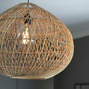 Lampada a sospensione Ø 90 cm Karen in rattan