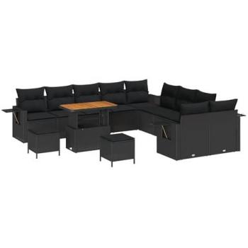 Set Polsone da Terreno 13 Componenti – Stoccaggio Integrato, Nero Rattan